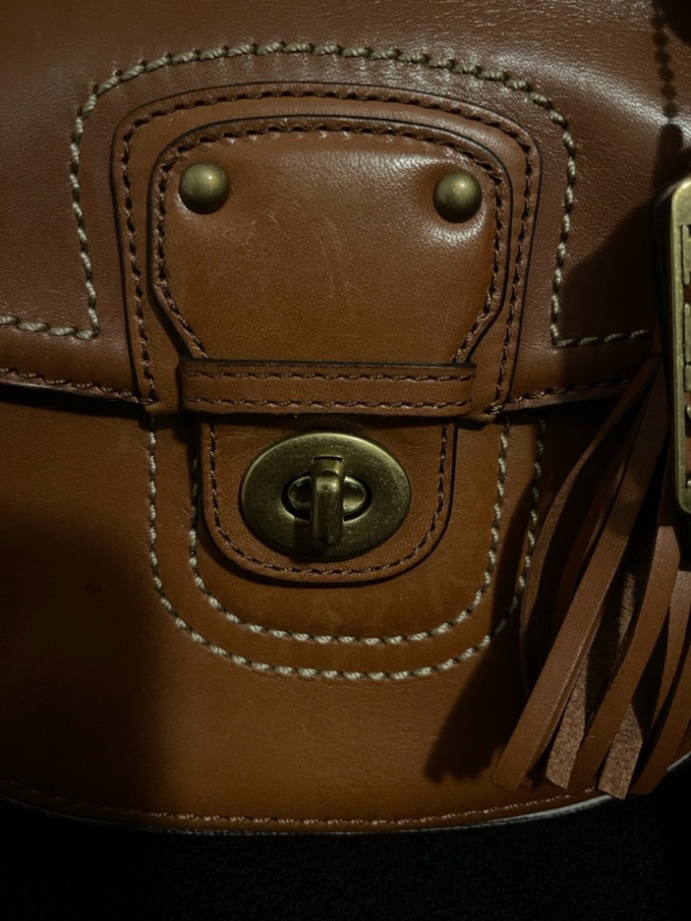 Coach Brown Leather Crossbody with Tassel - Picture 4 of 13